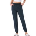 thumbnail image 1 of Pantalones de pijama de algodón para mujer INSPIRE CHIC con cordón, cintura elástica, rayas, pantalones de lounge y yoga con bolsillos XS en color marino, 1 of 5