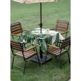 thumbnail image 4 of Outdoor Tablecloth with Umbrella Hole for Patio/Picnic/Party/Camping, Palm Leaves Tropical Waterproof Table Cloth Square Cover Washable, Green Botanical Summer (60"x 60"), 4 of 8