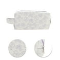 thumbnail image 4 of Unique Bargains 1 Pc Compact Rectangle Hearts Makeup Bag for Travel Small Purple Polyester, 4 of 6