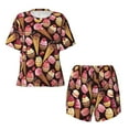 thumbnail image 5 of Wukai Ice Cream Cake Women's Pajama Set,Short-Sleeve Top and Shorts with Elastic Waistband and Pockets for Loungewear, Yoga, and Casual Wear-3X-Large, 5 of 8