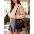 thumbnail image 2 of Deago Small Tote Bag for Women PU Leather Crossbody Shoulder Bag Fashion Satchel Purse Top Handle Hobo Bags Handbags with Adjustable Strap (Coffee), 2 of 9