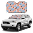 thumbnail image 2 of DouZhe Car Sunshades for Windshield, Abstract Geometric Elements Pink Pattern Car Sun Shade Block Heat and UV Rays, 55" x 30", 2 of 8
