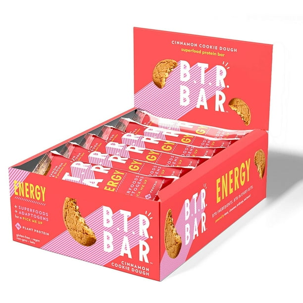 B.T.R. Bar Superfood Keto Protein Bars, Plant Based Vegan Protein, Low