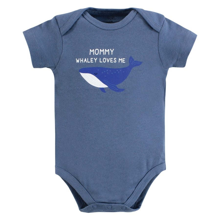 Touched by Nature Infant Boy Organic Cotton Bodysuits, Mystic Sea, Preemie