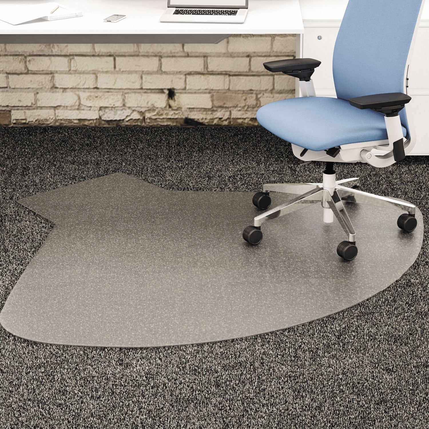 Deflecto SuperMat Clear Chair Mat Hard Floor Use 48 x 96 Inches CM24643 Beveled Edge Rectangle 