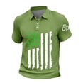 thumbnail image 3 of Ceisia Men's St. Patrick's Day Polo Shirt | Shamrock American Flag Print | Casual Short Sleeve Collared Top Gift, 3 of 5