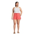 thumbnail image 2 of Dollhouse Women's Plus Size Cuffed Linen Shorts with Rope Belt, 2 of 5