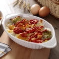 thumbnail image 4 of Ceramic Bakeware with Double Handles Oval Shaped Baking Tray Food Serving Bowl Baking Bowl, 4 of 8