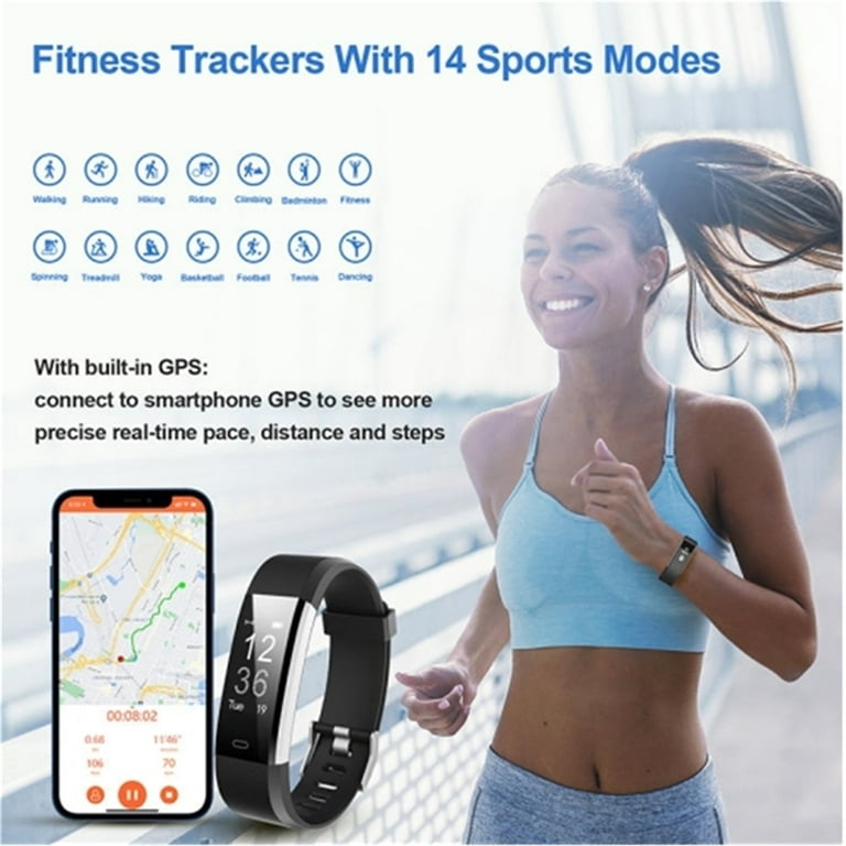 LetsCom Health and Fitness Tracker Smart Watch Bluetooth 5.0 Purple