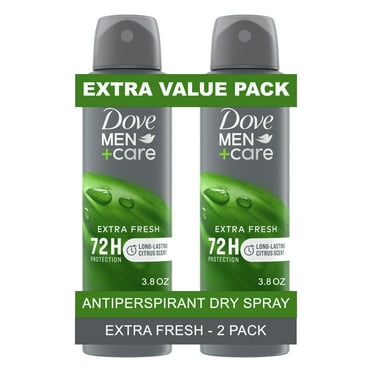 Dove Men Care Antiperspirant Deodorant Dry Spray Twin Pack, Citrus, 3.8 oz