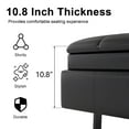 thumbnail image 3 of Kinsuite 2-Seat Waiting Room Bench - Office Waiting Room Chairs Leather Bench Waiting Room Furniture Modern Entryway Bench with Thickened Cushion for Office Barber Store Nail Salon, Black, 3 of 10