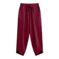 thumbnail image 4 of Delayuji Womens Linen Pants Casual Short Stacked V Slub Pants Trousers Spring Summer Outfits, 4 of 6