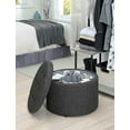 thumbnail image 2 of Convenience Concepts Designs4Comfort Round Fabric Shoe Ottoman, Gray, 2 of 4
