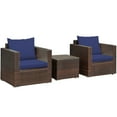 thumbnail image 6 of Patiojoy 3PCS Patio Rattan Furniture Set with 2 Cushioned Sofas & Coffee Table for Outdoor Navy, 6 of 6