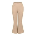 thumbnail image 4 of Outfmvch Lined Leggings for Women Thermal Flare Leggings Bellbottom Leggings for Women Ribbed Leggings Women Womens Corduroy Pants Workout Leggings for Women Thick Leggings for Women Khaki L, 4 of 9