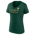 thumbnail image 2 of Women's Fanatics Green Oakland Athletics Regulation V-Neck T-Shirt, 2 of 3