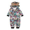 thumbnail image 3 of Odeerbi Christmas Onesie Pajamas for Family Holiday Sleep Jumpsuit Long Sleeve Family Christmas Pajamas Matching Sets Infant Fashion Lattice Print Plush Jumpsuit Sleepwear PJs Set Gray, 3 of 5