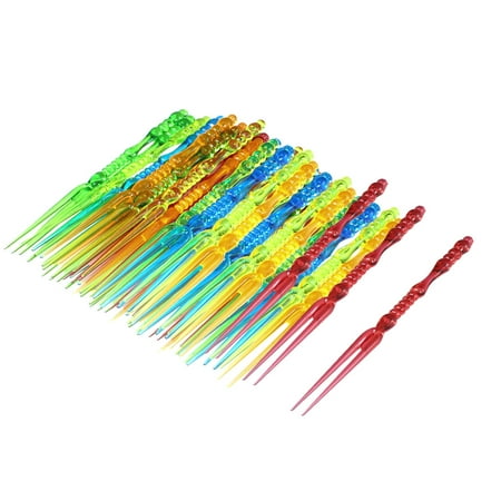 - Home Birthday Party Plastic Food Cake Fruit Forks Picker Multicolour 60pcs