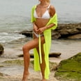 thumbnail image 7 of fatyb Womens Swimsuit Coverup Mesh See Through Bathing Suit Long Cardigan Open Front Cover up with Drawstring, 7 of 7