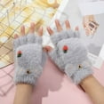 thumbnail image 2 of WRKEKC Gloves for Women Fingerless Flip Top Fuzzy Gloves for Women Fall Winter Student Kids Fleece Lined Thick Warm Wear, 2 of 2