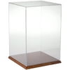 Plymor Clear Acrylic Display Case with Hardwood Base, 10" W x 10" D x 15" H