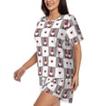 thumbnail image 2 of Bixox Women's Gnomes and Hearts Printed Pajama Set 2 Piece Lounge Set Top and Shorts Soft Pajamas, Shorts with Pockets, 2 of 7