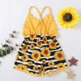 thumbnail image 4 of Odeerbi 2025 Toddler Kids Girl Vest Backless Sunflower Printed Romper Clothes Sunsuit Outfits, 4 of 9