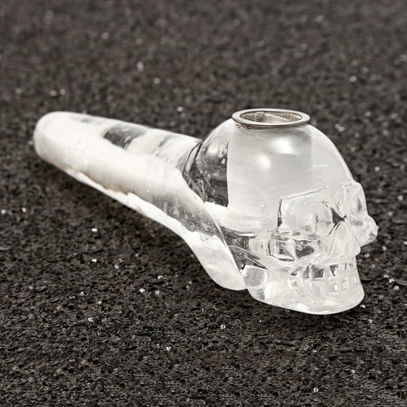 Moaere Cristal Cristal Crâne Rock Baguette de Fumer Pipes Guérison Reiki Saint