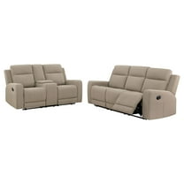 Krio 2pc Manual Reclining Sofa and Loveseat Set- Brown Faux Leather