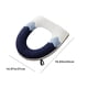 thumbnail image 3 of Funda de asiento de inodoro bordada modelo con cremallera | Poliéster lavable suave | Azul | 43x37cm | Cojín Four Seasons cómodo e higiénico | Fácil de instalar, duradero, se adapta a la mayoría de, 3 of 6