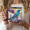 thumbnail image 2 of Colorful Blue Bird Art Nouveau Style, Gift for Bird Lovers, Ceramic Coffee Cup, Kitchen Decor, Gift for mom, 11oz, , morning coffee cup, 2 of 4