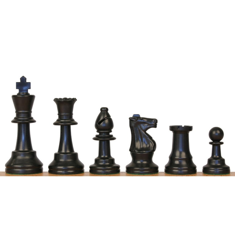 Standard Club Plastic Chess Set Black & Ivory Pieces with Vinyl Rollup  Board - Black