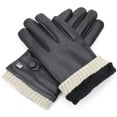 thumbnail image 4 of Gallery Seven Mens Faux Leather Warm Winter Gloves - Touch Screen Texting Glove - Gift Wrapt - Black Style 1 - L, 4 of 5