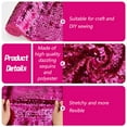 thumbnail image 3 of 1.1 Yard Violet Red Elastic Sequin Fabric 12.6" Wide Ployester PET Glitter Sequin Fabric Metallic Stretch Bling Paillette Fabric Shiny Sequence Fabric, 3 of 7