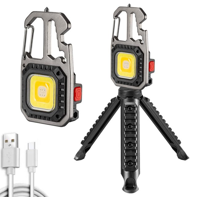 Lámpara Mini linterna LED llavero abrelatas luces de camping al aire libre (soporte)