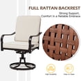 thumbnail image 6 of BUPPLEE Swivel Wicker Patio Dining Chairs Set of 2, Metal Frame Outdoor Chairs with Cushions for Garden Backyard, Beige & Gray, 6 of 9