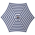 thumbnail image 1 of Parapluie de Marché de Table Extérieure de 8,6 Pi. avec Bouton Poussoir Inclinable / Manivelle, Rayures Bleues / Blanches, 1 of 5