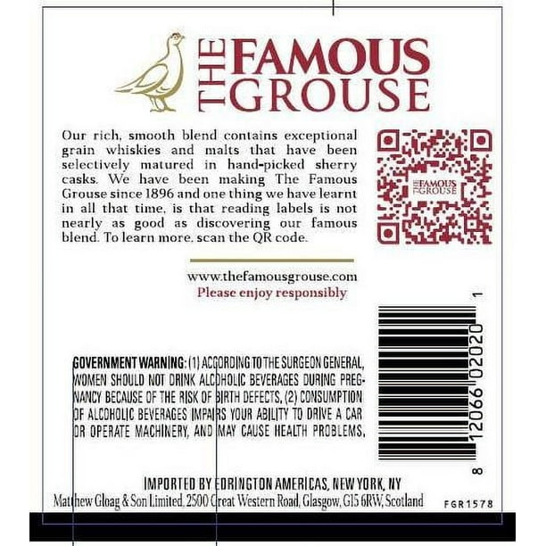 the Famous Grouse Scotch Whiskey - Walmart Business Supplies