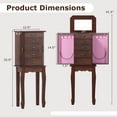thumbnail image 3 of Costway Jewelry Cabinet Armoire Storage Chest Stand Organizer Wood Box Walnut, 3 of 10