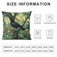 thumbnail image 5 of Fenyluxe Raven On Acanthus Leaves Blue Green Floral Throw Pillow Covers Aesthetic Pillow Case Decorative Pillow Case Home Decor Living Room Cushion Case Bed Sofa Couch 24x24in, 5 of 5
