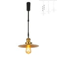 thumbnail image 1 of FSLiving Adjustable Height Track Pendnat Light J-Type Retractable Lift Track Spotlight with Telescoping Rod Adjustable Gimbaled Lamp-Post Juno Track DIY Retro Cover Lamp, Antique Brass - 1 Light, 1 of 7