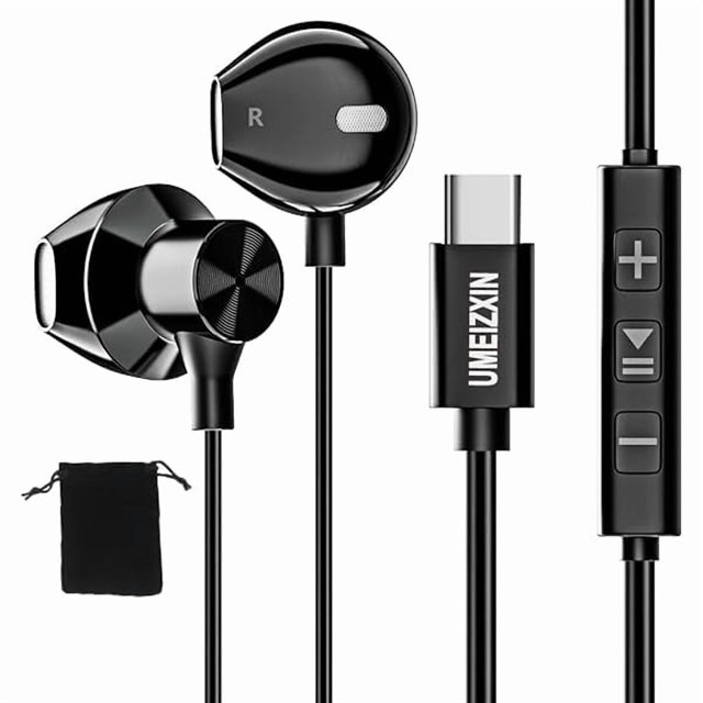 wonima11 USB C Headphones for iPhone 15 Pro Max Plus ipad with for Samsung Google Oneplus and Other Type C cellphone with Microphone Earbuds, Type C Wired Earphones,Bass Stereo usbc in-Ear Headset