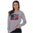 thumbnail image 3 of Betty Boop American Flag Patriotic Women's Long Sleeve T Shirt Brisco Brands S, 3 of 6