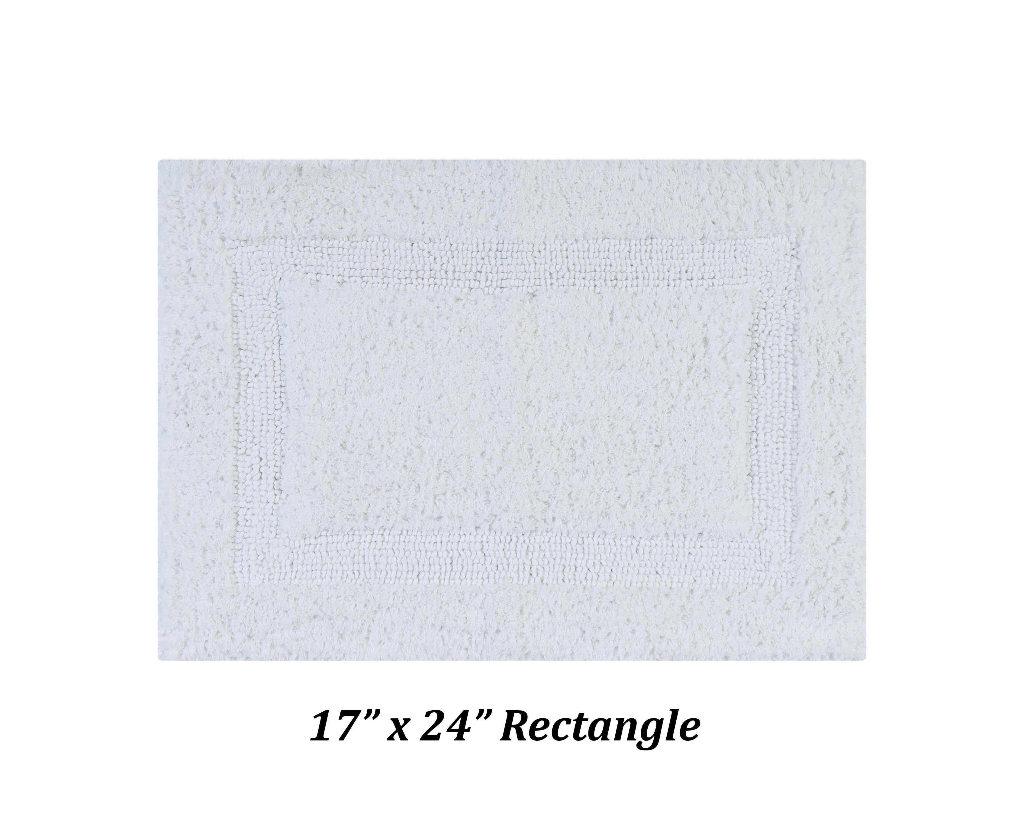 Better Trends Premium 3 Piece Bathroom Rug Set 100% Cotton, Extra Soft Tufted Bath Mat, Water Absorbent & Reversible Mat, White Lux Collection