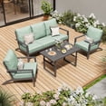 thumbnail image 5 of AECOJOY Aluminum Patio Furniture Set Modern Metal Outdoor Patio Furniture Clearance, Adirondack Patio Conversation Sets for Lawn, Backyard, and Deck Green with Green Cushions, 5 of 11