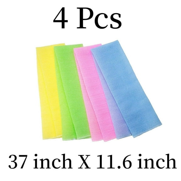 4 Pcs Exfoliating Washcloth Washcloth Nylon Bath Wash Cloth Exfoliating Cloth Loofah Towel Beauty Washcloth Sponge Loofah Body Scrub Back Scrubber for Shower - Home Improvement. Personal