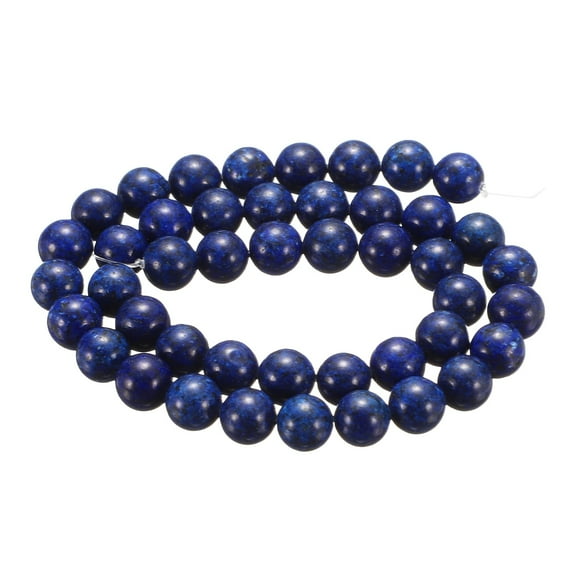 Uxcell 50pcs Natural Stone Beads 8mm Lapis Lazuli Blue Round Gemstone Stone Loose Beading Real Genuine Smooth Balls Bead for Jewelry Making Bracelets Necklace Earrings DIY