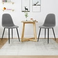 thumbnail image 4 of Gymax Dining Chairs Set of 4 Upholstered Fabric Chairs W/Metal Legs for Living Room Grey, 4 of 9