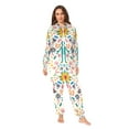 thumbnail image 2 of FORMRS Onesies Pajama for Adults Unisex Hoodie Winter Jumpsuit One Piece Sleepwear, Sizes S-2XL, Abstract Floral, 2 of 7
