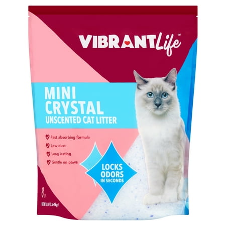 Vibrant Life Mini Crystal Unscented Cat Litter, 8 (Best Crystal Cat Litter)